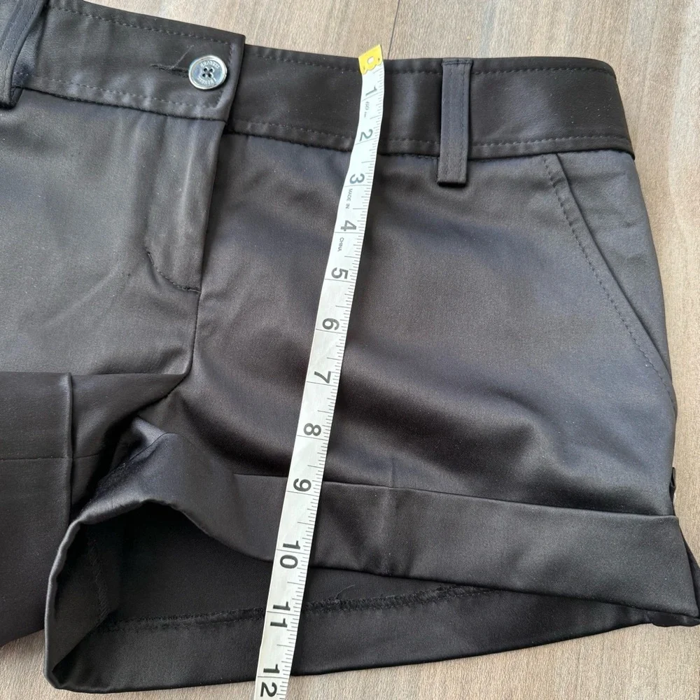 Vtg Y2K Express satin mini micro low rise shorts black size 6 - Picture 6 of 7